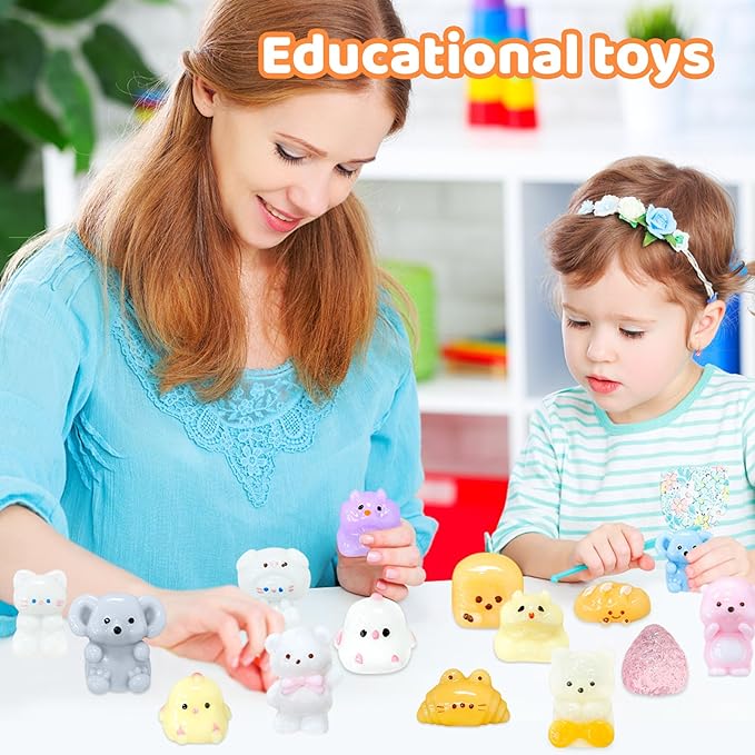 20pc Taba Squishy Toys Kit,Fidget Toys for Kids 8-12 and Adults,Taba Squishies with Keychain,Mini Squishy Stress Relief for Easter Basket Stuffers Party Favors(Random)