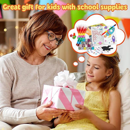 BenLouis 192Pcs Kids Party Favors Mini Coloring Books Crayon Slap Bracelets Stickers Set Bulk for Kids 4-8-12 Classroom Birthday Gifts Goodie Bags Pinata Stuffers School Rewards Crafts Supplies