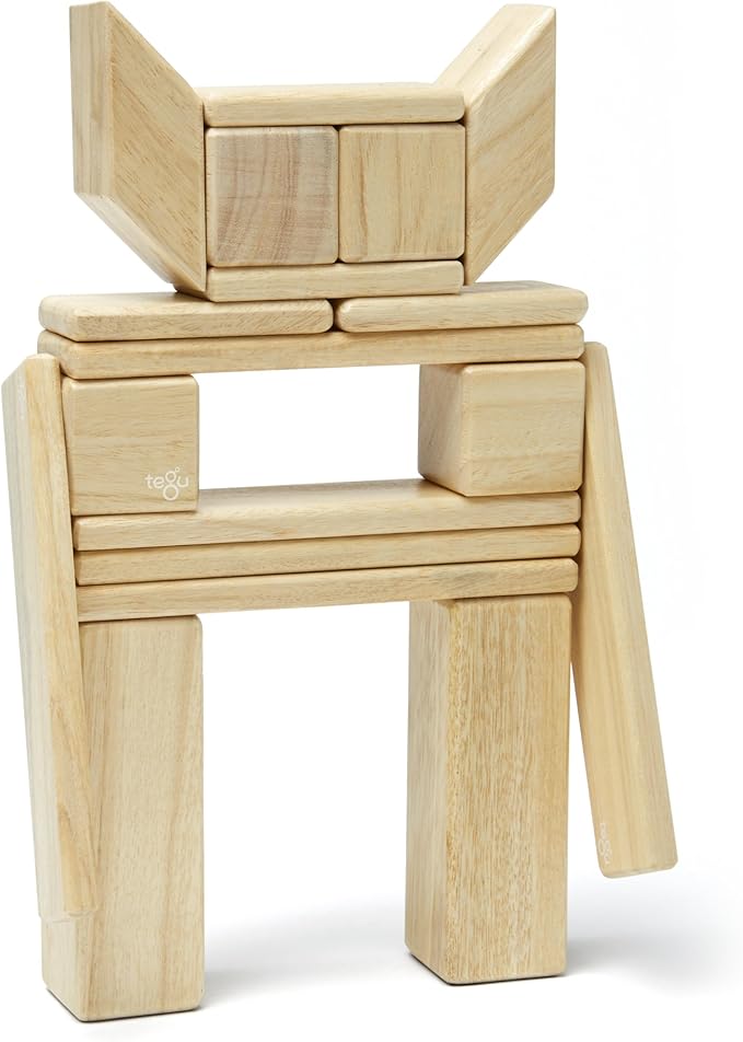 24 Piece Tegu Magnetic Wooden Block Set, Natural, 1-99 years old