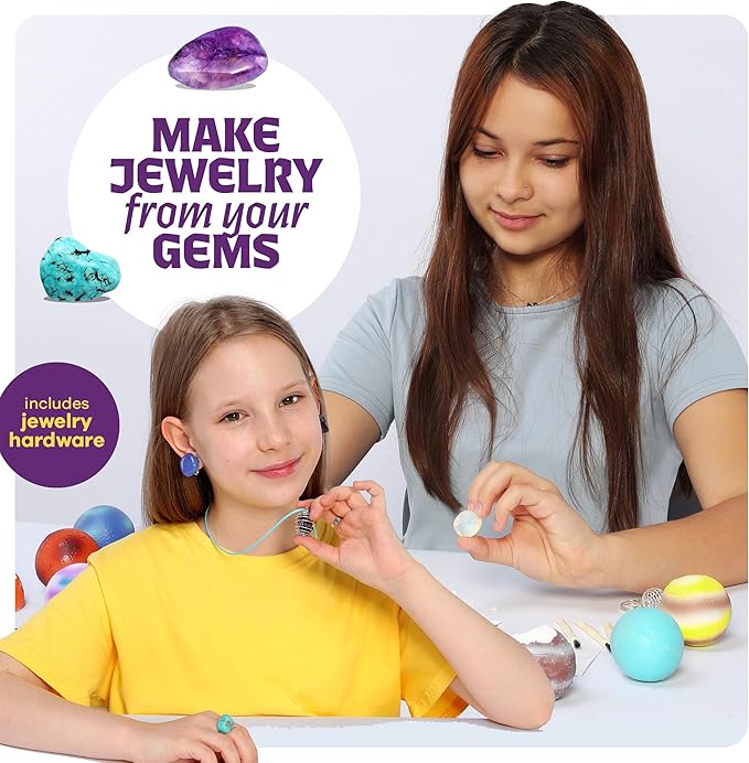 Galaxy Gem Dig Kit for Kids - Gemstones Digging Science Kits for Kid Age 6-7, 6-8, 8-10 - Gifts for 6 7 8 9 10 11 Year Old Boys & Girls - Planet Space Toys for Ages 8-10 - STEM Stuff for Boy & Girl