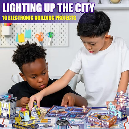 Japace Electricity Science Kits for Kids Age 8-10-12-14, 10 STEM Projects, Paper Circuits Activities, Physics Lab Experiments for Learning & Education, Christmas Birthday Gifts for 8+ Boys Girls