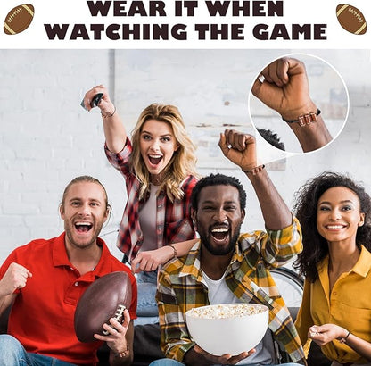 20 Pcs Football Beads Bracelets Football Party Favors Sport Theme Charm Bracelets Bulk Adjustable Braided Football Gifts Sports Fan Football Bracelets for Boys Girls Adults Birthday Favors Decoration