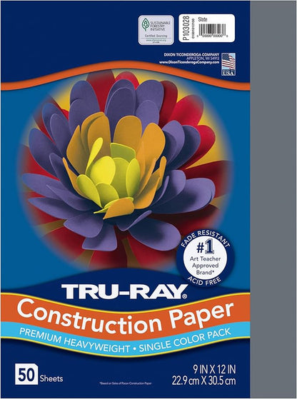 Tru-Ray Construction Paper 9x12" Slate