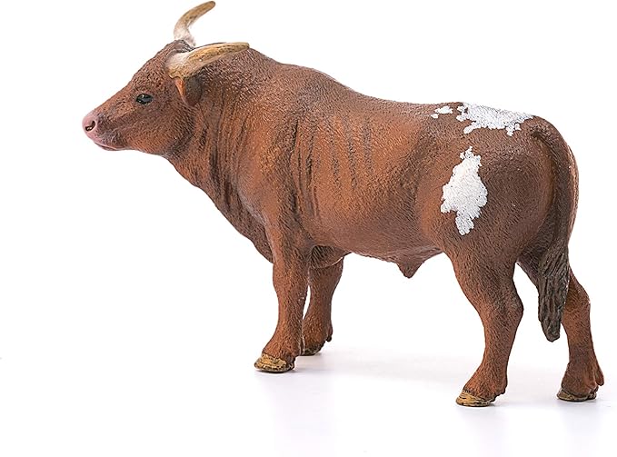 Schleich Farm World, Farm Animal Toys for Kids and Toddlers, Texas Longhorn Bull Cow Toy Figure, Ages 3+