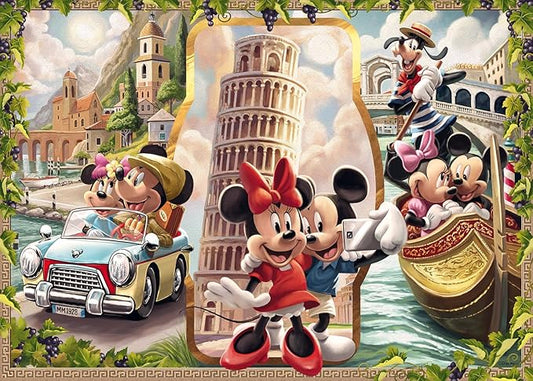 Ravensburger Disney Vacation Mickey and Minnie - 1000 Piece Jigsaw Puzzle for Kids and Adults | Unique Piece Design | Anti-Glare Surface | Ideal for Brain Game | Perfect Christmas Toy Gift