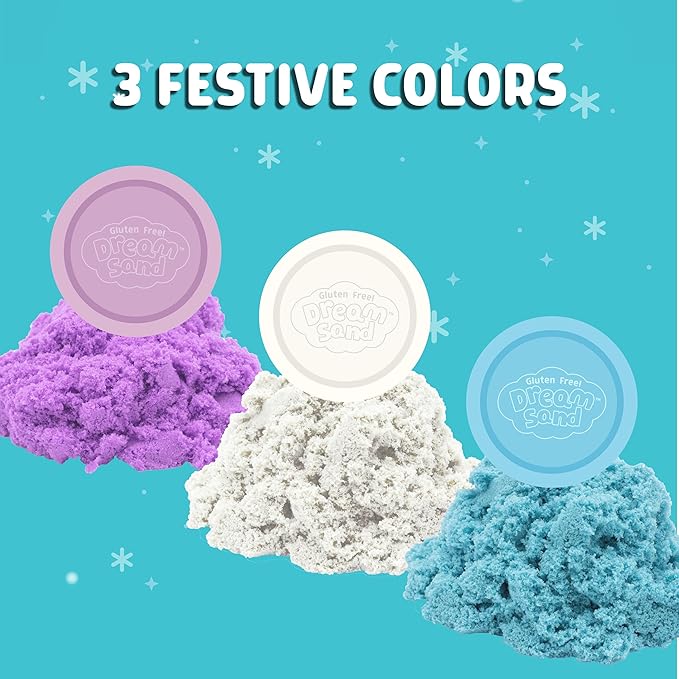 Chuckle & Roar - Dream Sand Holiday Snowman - Holiday Stocking Stuffer - Tactile Arts and Crafts Fun - Sensory Learning for preschoolers, Toddlers - Family Fun - Stocking Stuffer Gift