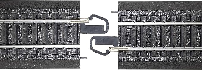 Bachmann Trains - Snap-Fit E-Z TRACK REMOTE TURNOUT - LEFT (1/card) - STEEL ALLOY Rail With Black Roadbed - HO Scale