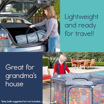 hiccapop XL 69” Deluxe Outdoor Baby Playpen with Canopy for Babies and Toddlers with Dome, Sun-Shades, Padded Floor | Pop Up Playpen for Beach or Home, Portable