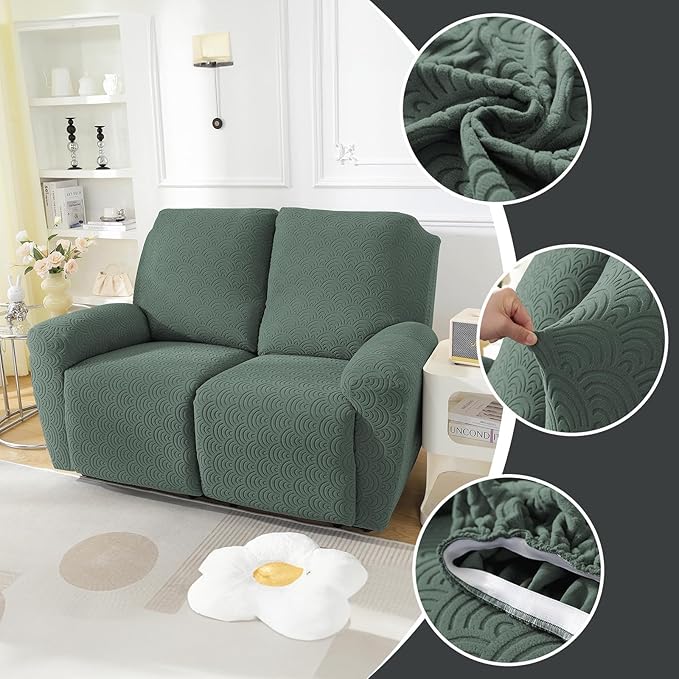 NORTHERN BROTHERS Loveseat Recliner Cover, Reclining Loveseat Covers, Love Seat Recliner Cover, Recliner Sofa Covers 2 Seater, Light Green