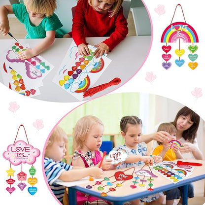 30 Sets Valentine's Day Crafts for Kids DIY Religious Valentines Heart Ornament Craft Kit Make Your Own Inspirational Valentines Gift for Valentine Sunday School Party Favor Game Activities