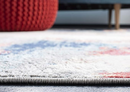 SAFAVIEH Jasper Collection Runner Rug - 2' x 14', Grey & Red, Modern Abstract Design, Non-Shedding & Easy Care, Ideal for High Traffic Areas in Living Room, Bedroom (JSP101C)