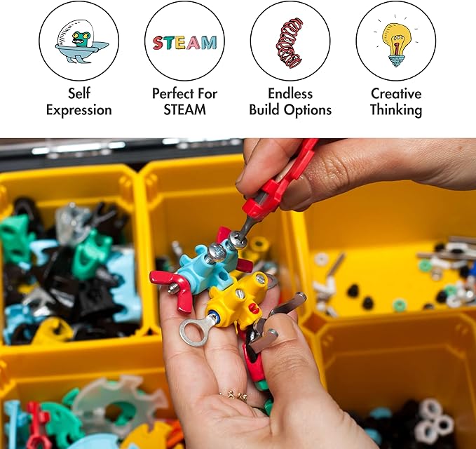 Family Kit Steam Toys, 1000+ Pcs Educational Toy Building Sets for Stem Classroom Games, Build and Play Construction Set for Group Play, Valentine Birthday Gifts for Kids 6 7 8 9+