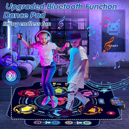 Kids Electronic Dance Pad with 6-Button, Music Dance Game Mat with Built-in Music 9 Levels and 3 Modes, Chirstmas Party Birthday Gifts, Toys for Girls Ages 4-8, 8-12