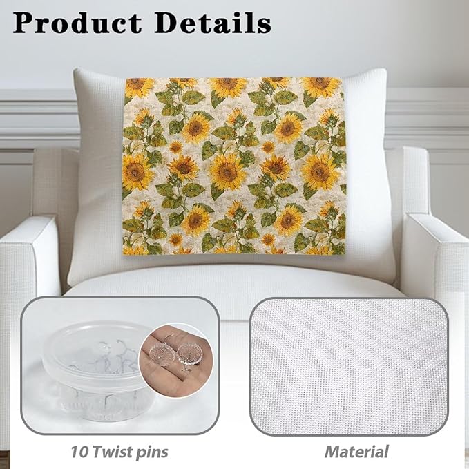 Sunflower Head Protector for Sofa Fabric Recliner Headrest Cover for Recliners Pet Scratch Resistant Couch Headrest Protector Furniture Protector for Recliner Sofa Slipcovers Set of 3