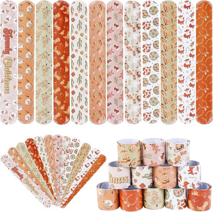 Serencatcher Christmas Slap Bracelets Christmas Party Favors Christmas Slap Wristbands for Xmas Birthday Party Stocking Goodie Bag Stuffers Gifts Toys