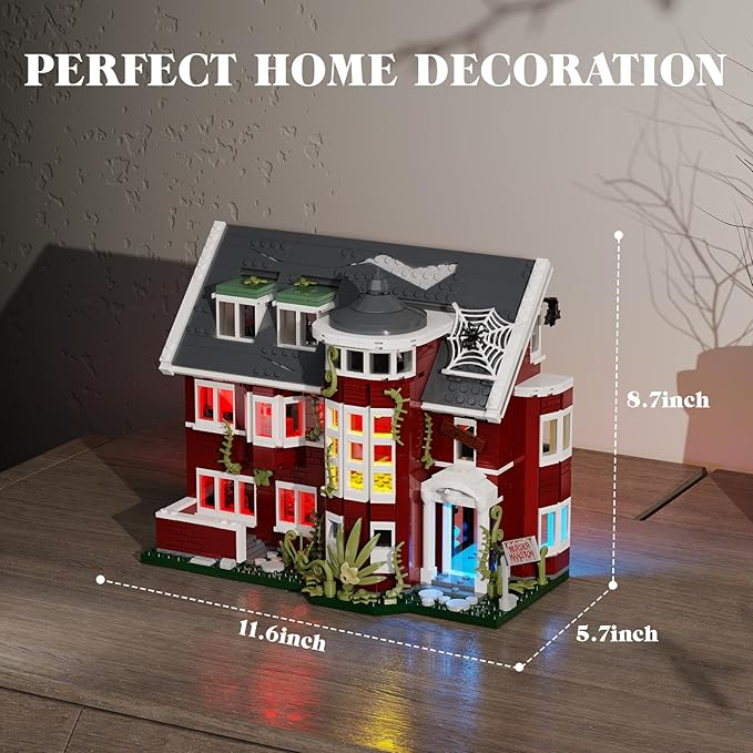 Murder House Building Set with Lights,Horror Story Movie Haunted House Building Blocks Toy,Mansion Model Kit Compatible with Lego Gift Idea for Friends and Fans 18+ (1171 PCS)