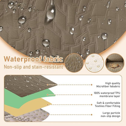 100% Waterproof Recliner Chair Covers for Reclining Chair, Small Recliner Covers That Stay in Place, Non-Slip Recliner Armchair Cover with Pockets for Kids, Pets, Dogs, Cat, Washable,Coffee,28