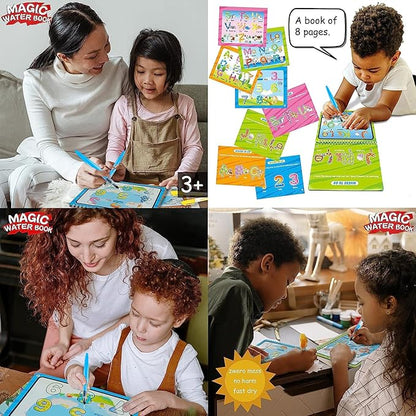 hapray Magic Water Paint Coloring Books for Toddler, Art Toys Age 2-4, Educational Learning Doodle Toy, Gifts for Girl Boy 3 2 1+ Year (Alphabet Transportation 2 Pack)