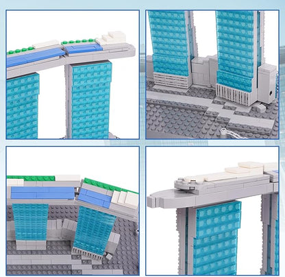 Oichy Building Blocks Set, Marina Bay Sands Architecture Model Kits Collection Toy Building Sets for Adults and Kids(881 PCS)