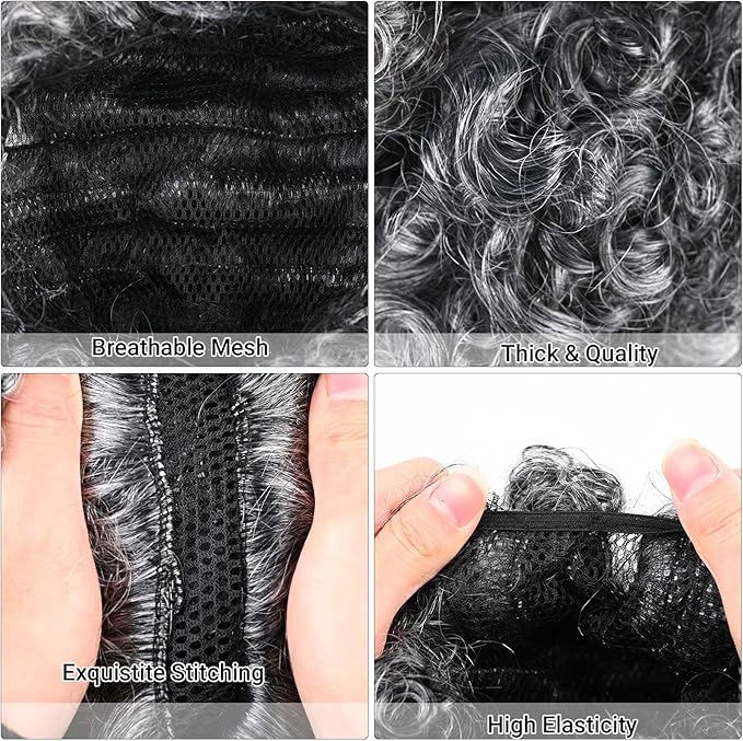 9 PCS 100 Days of School Old Lady Wig Set Include Wig Glasses Necklace Bracelet Glasses Chain Bag Cane and Stickers