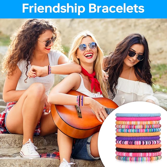 Bracelets Sets for Girls,Friendship Bracelet,Colorful Stretch Friendship Bracelets Gift for Girl Party Favors