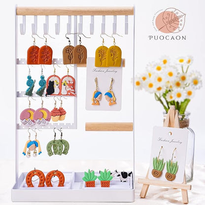 Puocaon Cow Spot Clay Cutters - 7 Pcs Cow Shapes Clay Earring Cutters, Farm Shape Clay Cutters for Jewelry Making, Animal Clay Cutters for Polymer Clay Jewelry Earrings Making Basic Clay Cutters Set
