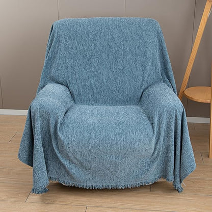 Recliner Chair Covers Lazy Boy Recliner Covers Armchair Cover Blanket Sofa Thick Soft Fabric Living Room Bedroom Throw Washable Sofa Slipcovers for Pets Kids (Grayish Blue)