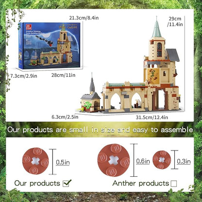 Hog Magic Castle with Harry Characteristics Building Blocks(Compatible with Normal Block Size),Fantasty Harry Toy for Adults,Recreate The Magic World Scenes of The Movie