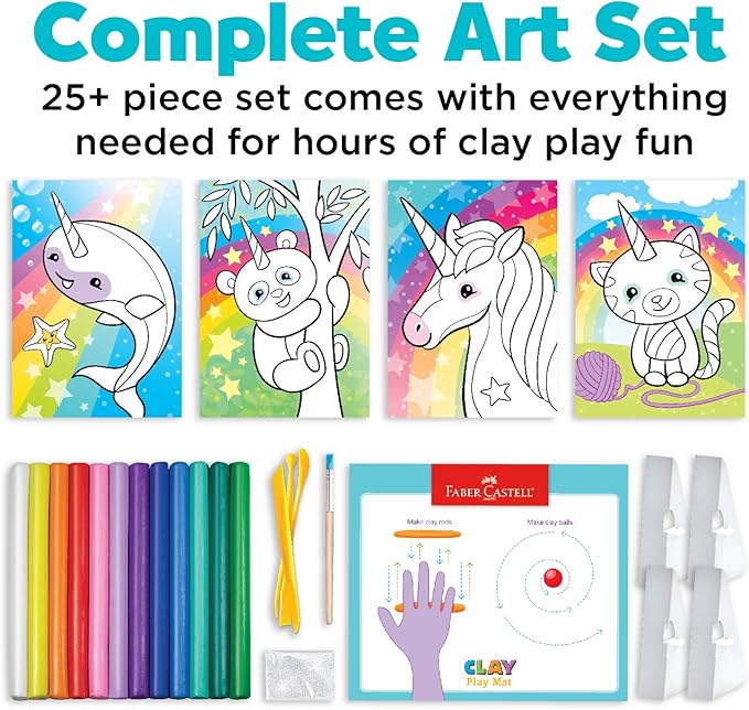 Faber-Castell Do Art Coloring with Clay Unicorn & Friends - Clay Set for Kids - Arts and Crafts for Kids