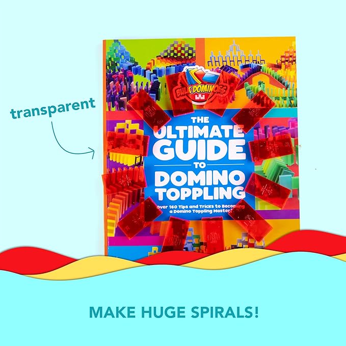 Bulk Dominoes Plastic Bulk 100pcs – Building and Stacking and Chain Reaction Toppling STEAM Toy Blocks for Kids (Clear Red)