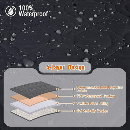 VANSOFY 100% Waterproof Recliner Chair Covers, Recliner Cover Non-Slip Dog Chair Cover Furniture Protector Washable Slipcover with Pocket, Elastic Straps for Pets, Dogs(Black, 28")