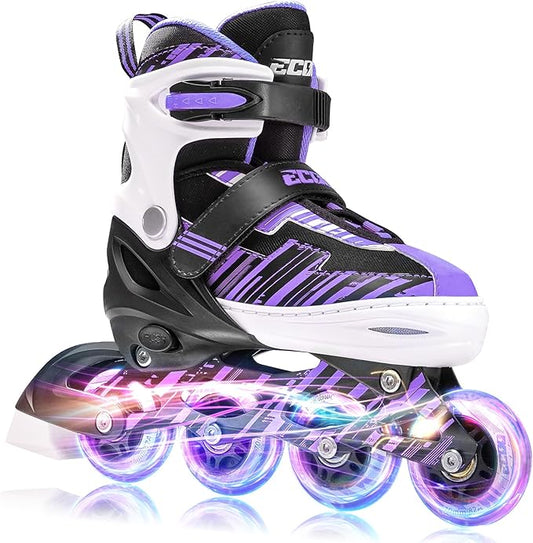 Adjustable Inline Skates Boys and Girls Ages 5-8 8-12 with Light up Wheels，Roller Skates for Kids Ages 4-12, Teen Skates for Beginner Outdoor and Indoor