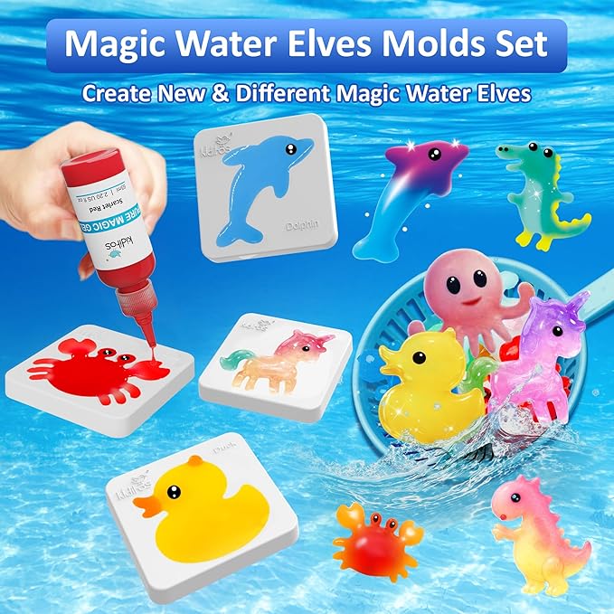 Kiditos Magic Water Elf Powder Refill 5 Packs+Animal Mold Set