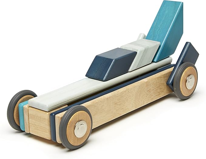 42 Piece Tegu Magnetic Wooden Block Set, Blues, 1-99 years old