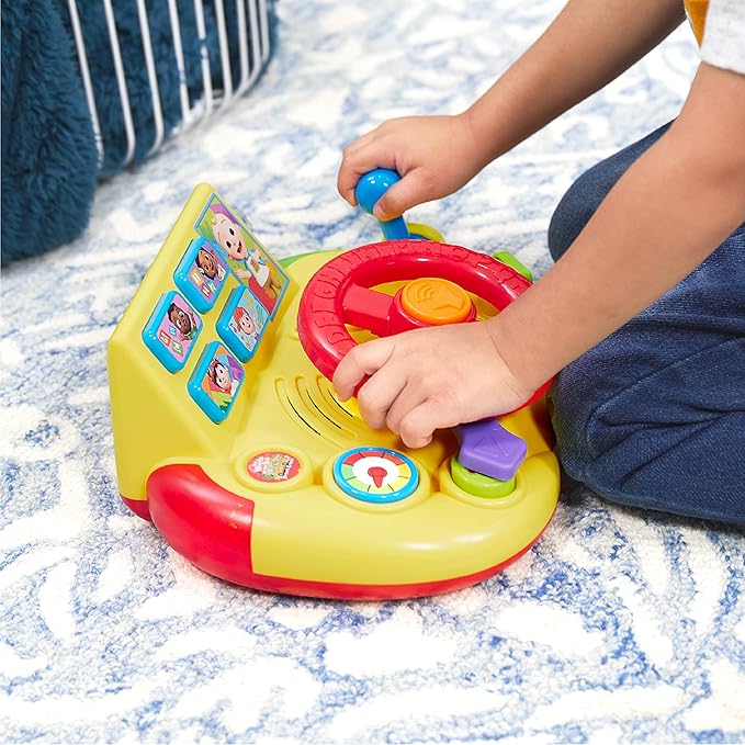 CoComelon Learning Steering Wheel with Lights and Sounds, Learning & Education, Batteries Included, Medium, Kids Toys for Ages 3 Up by Just Play
