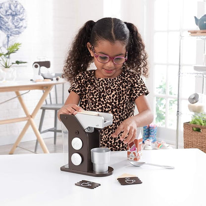 KidKraft Children's Espresso Coffee Set - Role Play Toys for The Kitchen, Play Kitchen Accessories, Gift for Ages 3+