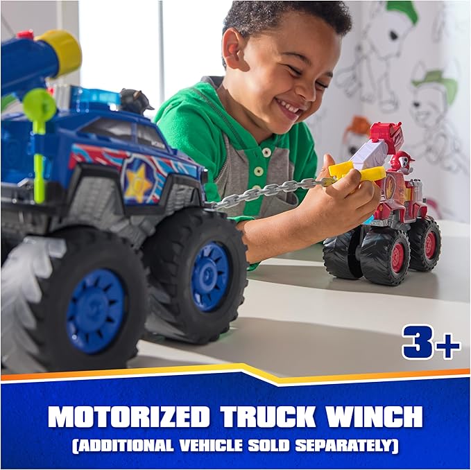 Paw Patrol: Rescue Wheels Chase’s Power Haulin’ Cruiser, Toy Truck with Launcher, Motorized Winch, Lights & Sounds, Kids Toys for Boys & Girls Ages 3+