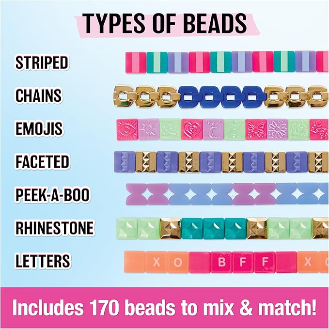 Cool Maker, PopStyle Bracelet Making Kit with 170 Beads, Make & Remake 10 (Packaging May Vary), Arts and Crafts Kids Toys for Girls