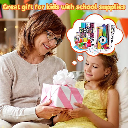 BenLouis 120Pcs Kids' Party Favors Sets Stampers Pencils Stickers School Stationery Bulk for Kids 4-8-12 Classroom Birthday Candy Goodie Bags Pinata Stuffers Rewards Gifts Supplies