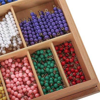 Leader Joy Montessori Math Materials Bead Decanomial with Box for Early Preschool Learning Toy