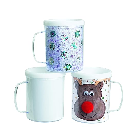 Colorations Design Your Own Mugs, Great Craft Project for Kids, Create a Keepsake, 12 Mugs, Ideal Mothers Day or Fathers Day Gift, Birthday or Holiday, CanBbe personalized & individually designed