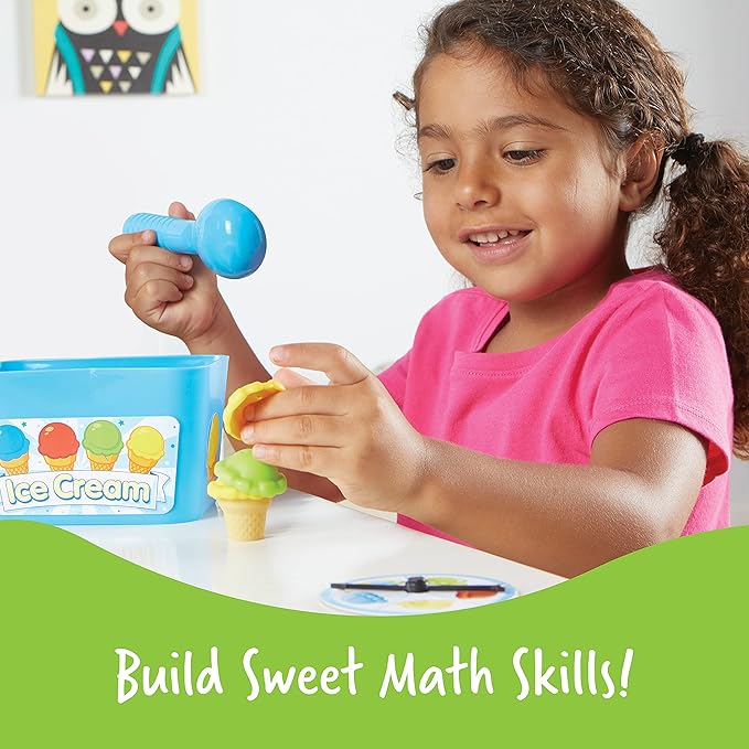 Learning Resources Smart Scoops Math Activity Set, Stacking and Sorting Toys, Develops Early Math Skills, 55 Pieces, Ages 3+