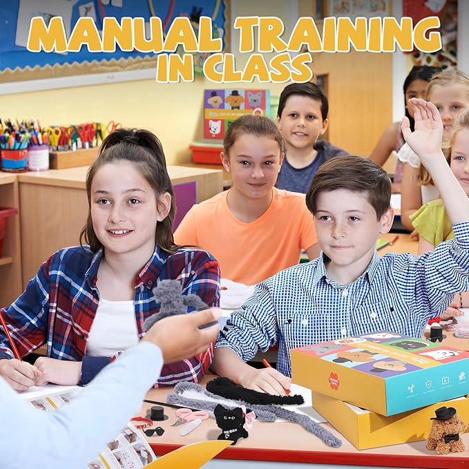 JMMICO 71-Piece Pipe Cleaner Craft Kit for Kids & Adults - DIY Animal Art Supplies with Video Tutorial, Creative Blind Box Anxiety Relief Toys & Classroom Activities, ASTM/CPC Certified (Ages 8+)