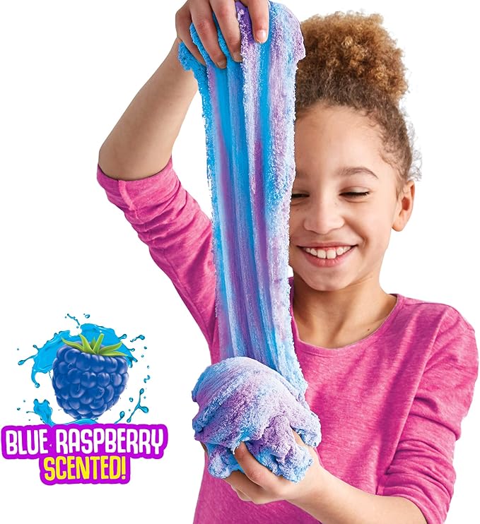 by Horizon Group USA, 1.5 lbs of Berry Scented Moldable, Stretchable, Expandable Cloud Slime, Blue & Purple Marbled, Slimy Play Sand in Reusable Bucket, Non Stick, Sensory Activity