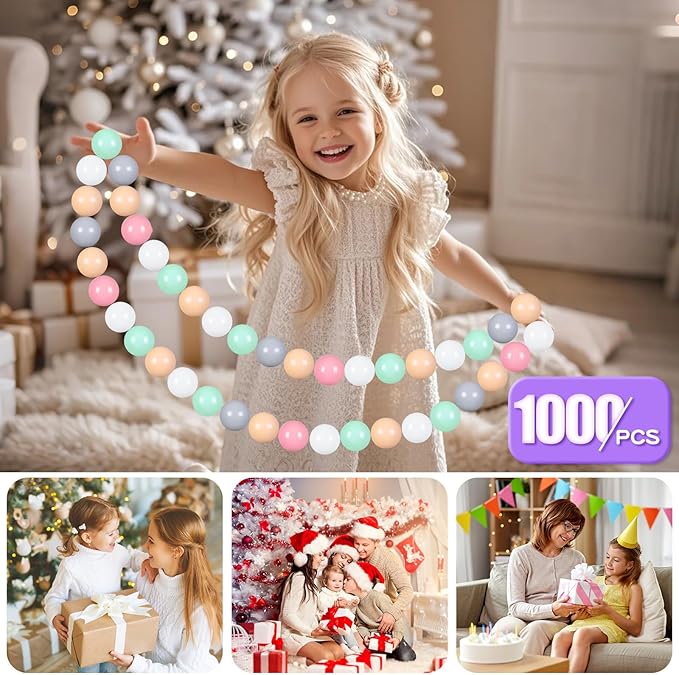 GOGOSO Balls for Ball Pit - Plastic Ball for Toddlers, Baby Kids Ball Pool Decoration 50 100 200 300 500 1000 (6 Colors, 1000 Balls)