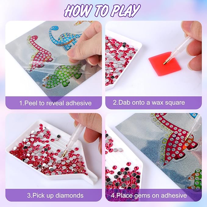 5D DIY Diamond Art Painting Stickers Kits for Kids, Diamond Mosaic Stickers by Numbers Kits Crafts Set for Children, Boys and Girls,Creative Handmade Art Craft Gift (Unicorn+Mermaid)