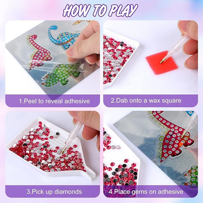 5D DIY Diamond Art Painting Stickers Kits for Kids, Diamond Mosaic Stickers by Numbers Kits Crafts Set for Children, Boys and Girls,Creative Handmade Art Craft Gift (Unicorn+Mermaid)