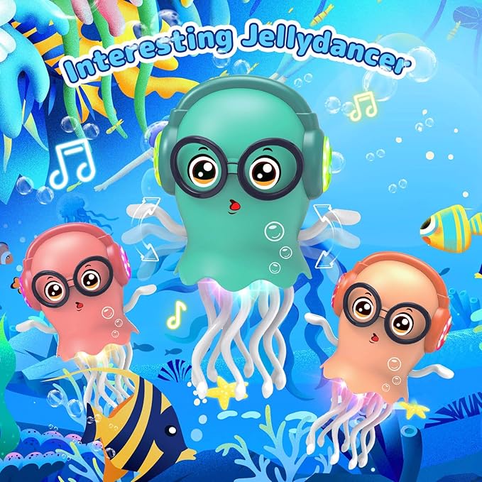 Dancing Jellydancer Baby Toy, Crawling Jellydancer Tummy Time Toy, Fidget Toy Magic Loud Music Crawling Toys for 3 4 5 6 7 8 Year Old Girl Kids Boy Birthday Gifts, Easter Gifts