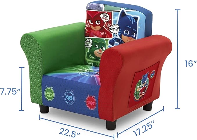 Delta Children Colorful Kids Upholstered Chair, Pj Masks