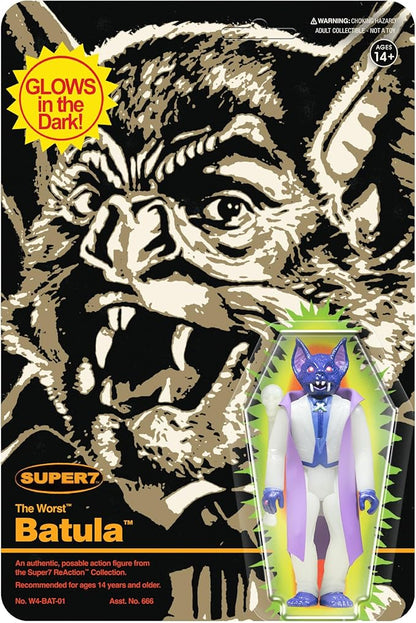 Super7 The Worst Batula (Monster Glow) - 3.75" The Worst Action Figure Collectibles and Retro Toys